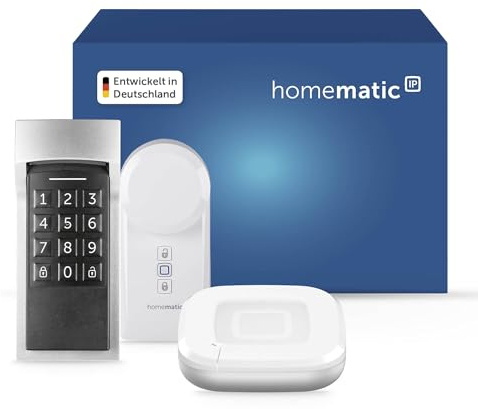 Homematic IP Access Point 2 + Türschlossantrieb + Keypad, Smart Home, elektronisches Türschloss, Smart Lock nachrüstbar ohne Umbau, steuerbar per Codeschloss, Zahlencode, App, Alexa & Google Home