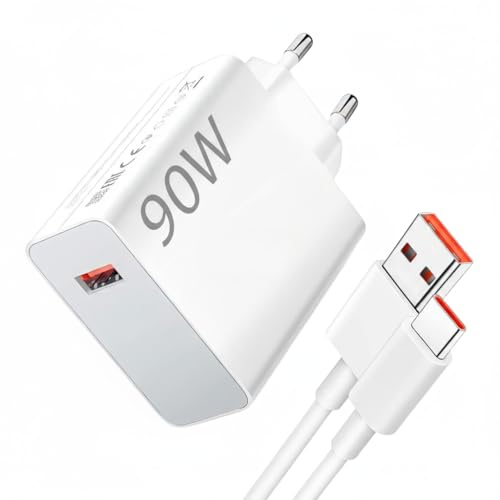 Generisk 90W HyperCharge USB-C snabbladdare + 6A kabel (2M) kompatibel med Xiaomi smartphones (13 Pro, 12 Pro, 11T Pro) - EU-pris