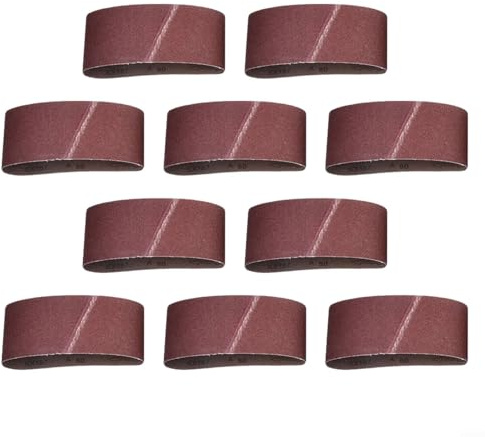 Jotekonoby Cinta de lija de grano fino de 100 x 560 mm, grano 60 abrasivo para metal y madera, correas de papel de lija resistentes de óxido de aluminio para lijadora de banda portátil, paquete de 10