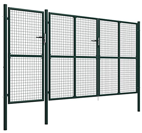 Versear Cancello Giardino Esterno, Cancelletto Giardino, Cancello in Ferro, Cancello da Giardino in Acciaio 400x150 cm Verde