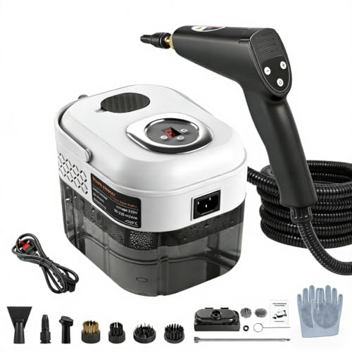 Victoam 2500W Handheld Steam Cleaner, Includes 13 Accessories, 1.7L Large Water Tank, Steam Cleaners for the Home Multi Purpose for Kitchen Bathroom Patio Tile Grout Floor Car Detailing (Black)