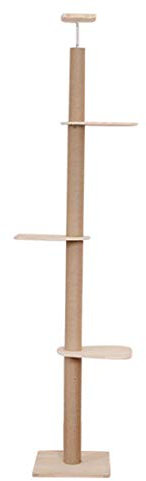 RONGJJ Kratzbaum (Deckenhoch 250-260 cm Verstellbar), Katzenkratzbaum, Kletterbaum für Katzen, Katzenbaum mit Sisal überzogenen Pet Products, Grey