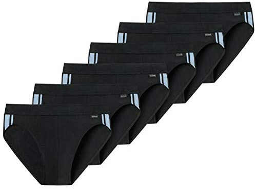 Schiesser Cotton Essentials Stretch Rio Slip - 6er Pack (L, 6 X Schwarz (904))