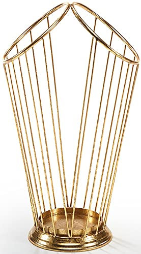 Kobolo Schirmständer Double - lackiertes Metall - Gold - Zwei Öffnungen