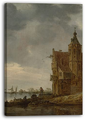 Printed Paintings Leinwand (60x80cm): Jan Van Goyen - Landhaus nahe dem Wasser