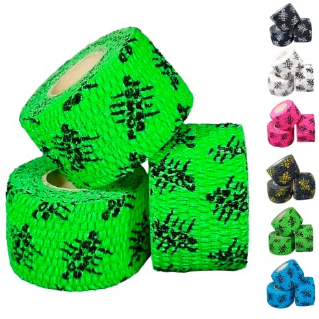 Power Beast 3 bandes adhésives Cross Training, 3 rouleaux de ruban adhésif pour sport, traceur sportif, bandage et bandage de sport, pour Calisthenics, haltérophilie, haltérophilie (GREEN)