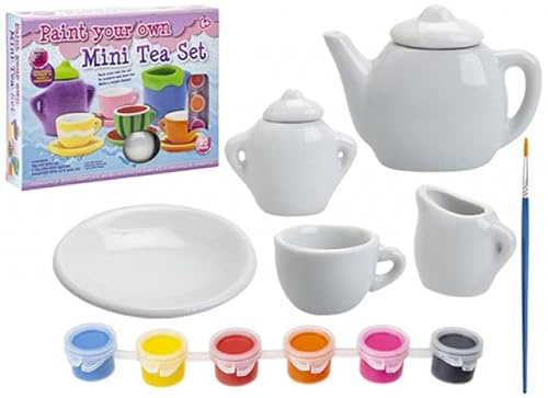 PMS 535019 Tea Set | Mini | 20 Pieces with Paint Accessory, Multicolor