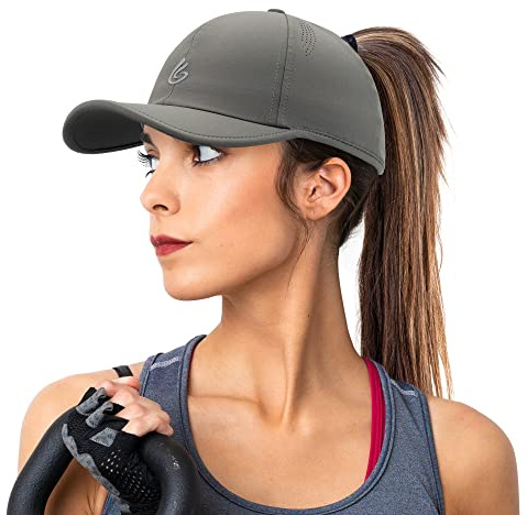 Gisdanchz Damen Performance Verstellbare Passform Basecap mit Pferdeschwanz Loch