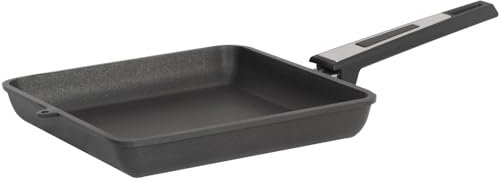 SKK kleine Viereck-Pfanne 24x24 cm - induktionsgeeignet - eckige beschichtete Aluguss Bratpfanne mit 4 cm flachen Rand - Made in Germany