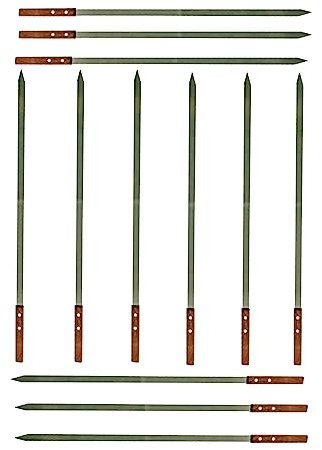 Grillspieße aus Edelstahl mit Massivholzgriff, 12 cm breit, 61 cm lang, ideal zum Grillen von brasilianischen, koubideh, persischen und türkischen Kebabs