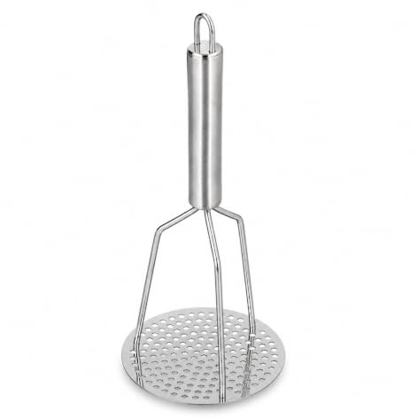 Presse Purée Inox Poignée Ergonomique Suspendue Cuisine | Soudure Sans Joint, Surface Polie, Compatible Lave-Vaisselle, Trou De Suspension, Portable, Outil De Cuisine