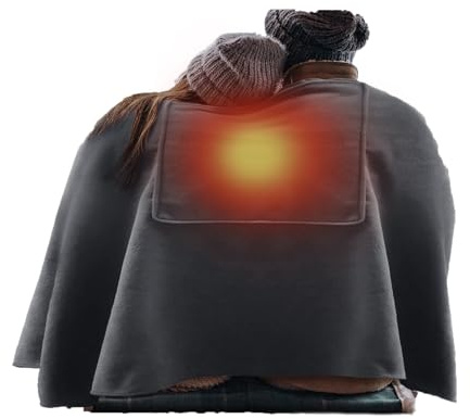 Electric Heated Shawl Wrap, 5V USB Heating Pad Throw Shoulder Back Abdomen Leg Warmer Winter Camping Driving Wearable Poncho Pashmina Office Home Dorm Stoles Tippet Small Blanket Cape