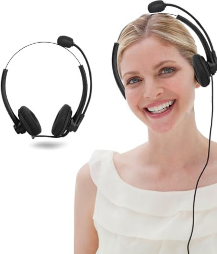 A26-RJ Customer Service Headset Noise Canceling Telephone Headphone Professional Microphone Call Center Adjustable Length Call Center Headset