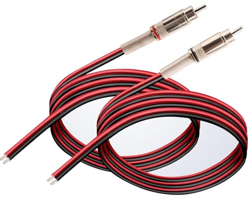 RUNCCI-YUN 2Stück Cinch Stecker, 14AWG Lautsprecherkabel auf cinch verbinder Adapter Verlängerung, für Multimedia und CCTV（Silber）（1FT/0.3m）