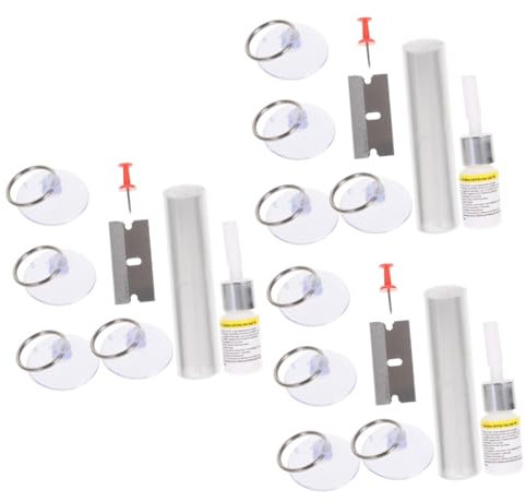 3 Sätze Glas Reparatur Kit Reparaturset Für Windschutzscheibensplitter Windschutzscheibenreparaturset Für Lange Risse Auto-windschutzscheiben-reparatur-set Auto-werkzeuge Stahl SOLUSTRE