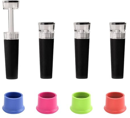 EHDWXVZM 4 Pezzi di Tappi per Bottiglie di Vino, 4 Pezzi di Tappi per Vino Rosso, Tappi per Bottiglie di Vino sottovuoto, Tappi per conservazione del Vino Rosso, Accessori per Bottiglie di Vino