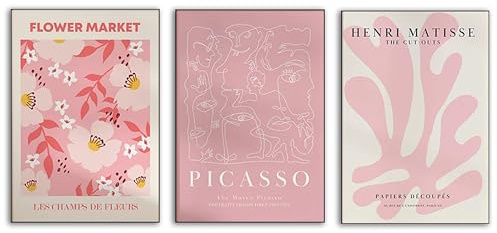 3 Stück Matisse Poster Drucke Rosa Blume Markt Wand Kunst Abstrakte Minimalismus Leinwand Malerei Nordic Bild Für Wohnzimmer Wohnkultur Ohne Rahmen
