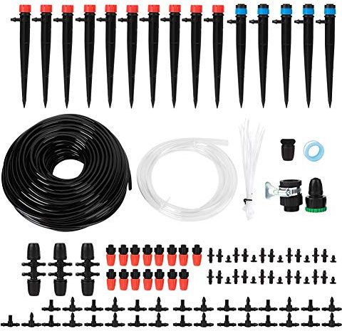 di Irrigazione da Giardino, 40 M, Set di Irrigazione a Goccia per Risparmio Idrico, per Serra, Terrazza, Atrio