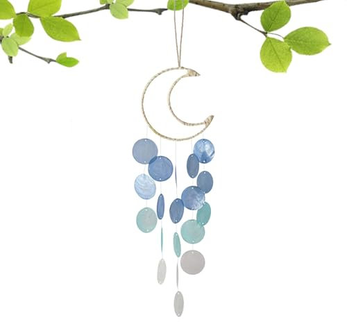 Aufquwk Boho Windspiele, Windspiele für draußen | Muscheln Outdoor-Windspiele,Muscheln-Windspiel für den Außenbereich, einzigartiges Windspiel im Boho-Küstenstil für draußen, Garten, Hof, Terrasse,