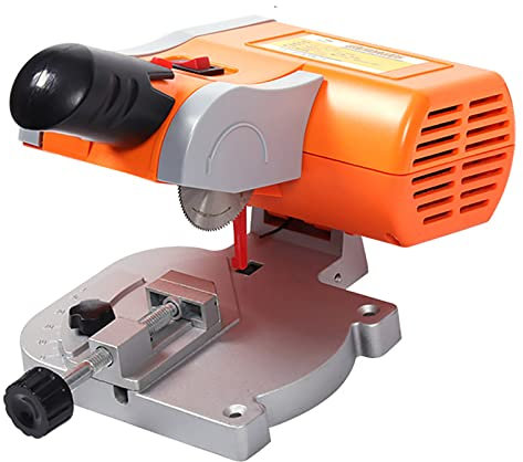 Kit de minisierra de corte de inglete de sobremesa, sierra de mesa pequeña/sierra de corte/sierra de banco con cortador de flechas de carbono para plástico y metal, ajustable a 45° como máximo, para