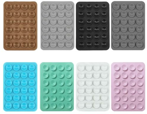 BQRKOTM 8 Pièces Ventouse Téléphone Portable, coques de téléphone à ventouse, Support Telephone Ventouse Antidérapant, Silicone Ventouse Telephone, libres mains pour téléphone portable