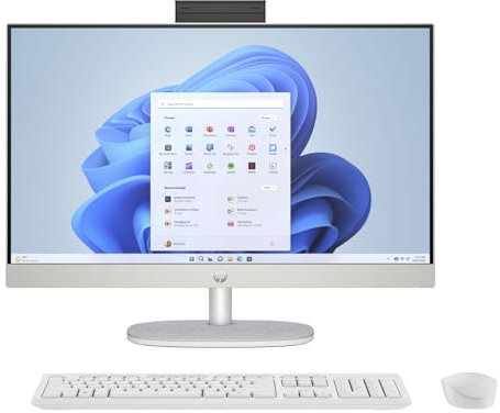 HP 24-cr0021na All-in-One 23.8 Desktop PC | Intel Core i5-1335U 13th Gen CPU | 8GB DDR4-3200MHz RAM | 512GB NVMe SSD | Windows 11 Home | White