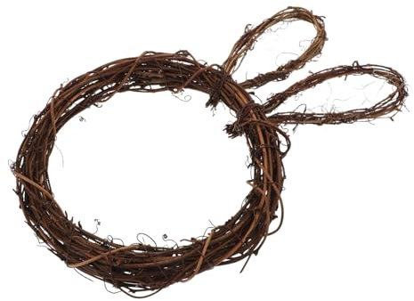 Cabilock Handgefertigter Natürlicher Osterhasenkranz Aus Weide Niedliche Rattan-Girlande Für Frühlings-DIY Für Wanddekoration Zur Osterfeier