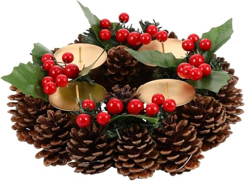 Portavelas de Navidad, corona de Adviento, anillo para velas, pilares de Navidad, corona, calendario de escritorio, anillos de velas de día festivo, corona de adviento, vela de té de Navidad, metal