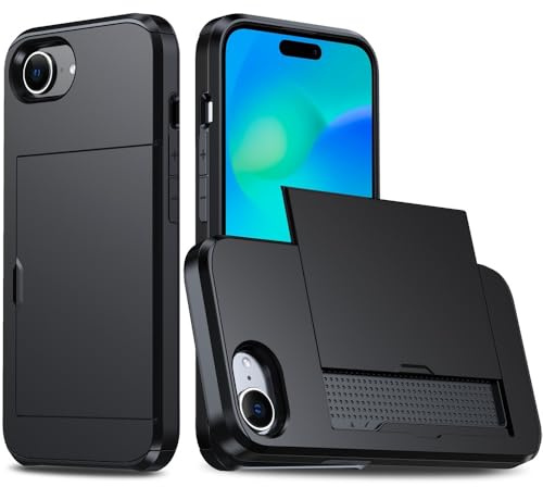 Cesryorsis für iPhone 16e/iPhone 17e hülle mit kartenfach, Silikon TPU Handyhülle, Ultra Dünn, Soft, Stoßfest Schutzhülle，Bumper Cover for