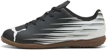 Puma Unisex-Child ATTACANTO Turf Training Soccer Cleats, Black-White AH25, Big Kid 5.5
