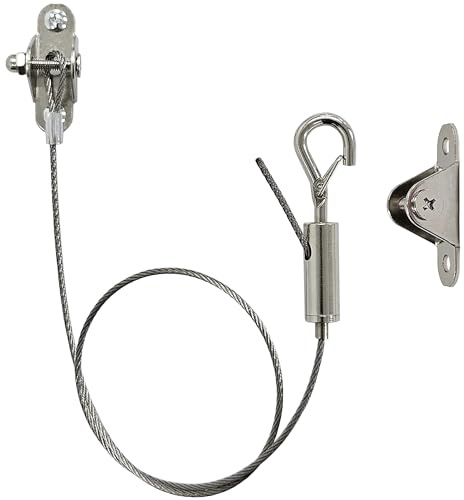 2 Sets Adjustable Hanging Wire Kit, Stainless Steel Multipurpose Suspension Wire Cable with Hook, Heavy Duty Anchor for Furniture, Light, Lamp, Picture, Mirror Secure to Wall or Ceiling, 40in