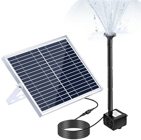 Kit de Fuentes de cascadas Bomba de fuente solar de 10 W con panel solar grande y 3 boquillas, para baño de pájaros, pecera, estanque pequeño, bomba de agua para jardín fuente de piscina al aire libre