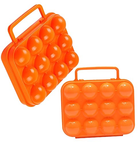 SHINEOFI 2pièces Boîte à Œufs Plastique Emplacements Porte- De Camping Empilable Pour Pique- Et Randonnée Extérieure Œufs