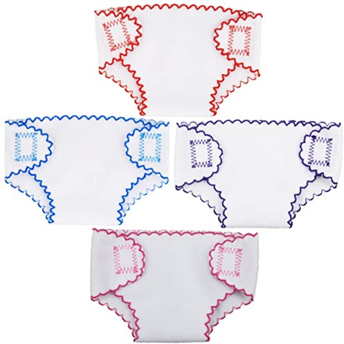 JOINPAYA 4 Stück Puppe Windeln Wiederverwendbar Aus Stoff Puppenunterwäsche Für 18 Zoll Babypuppen Puppenzubehör Für Kinder Rollenspiel Und Frühförderung