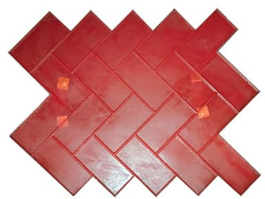 Koncey Betonstempelmatte, Zement Beton Stempeln Werkzeuge, Rechteckige Steinfliesen-Textur Schimmel für Wand, Boden, Hof, Parkweg, 80 x 90 cm