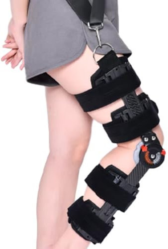Rodillera inmovilizadora articulada ajustable para soporte de pierna y recuperación de fractura de rodilla Estabilizador ortopédico para rehabilitación postquirúrgica para hombres y mujeres