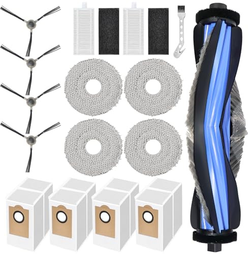 KiimSin 16 Pieces Replacement for Lefant M3 Gen2 /M3 Vacuum Cleaner Accessories, 1 Main Brush, 4 Cloths, 4 Dust Bags, 2 HEPA Filters, 4 Side Brushes