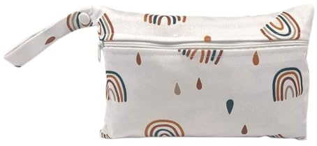 Qiantull Nassbeutel 22x15cm Wetbag Windeltasche Wasserdicht Nasstasche Wickeltasche Windelbeutel Kindergarten Wet Bag Windeln Organizer Beutel für Baby Reisen Strand Schwimmen Torbogen