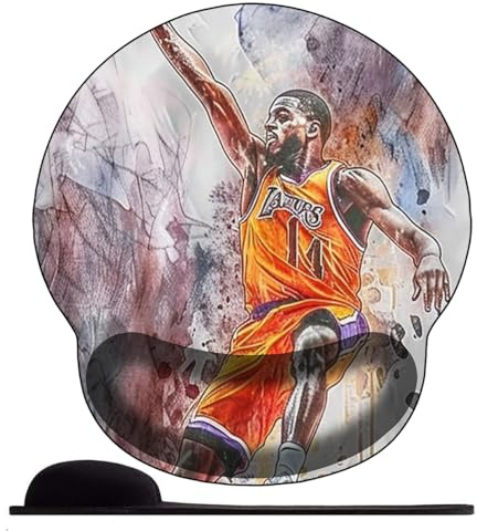 3D Tapis de Souris Ergonomique Gamer avec Repose Poignet, Confort avec Repose- Gaming Mouse Pad pour Bureau et Maison，Basketteurs Masculins
