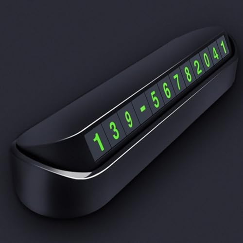 Temporary Parking Number Card Plate for Car with Magnetic Number Stickers, Easy Press Button to Protect Number Privacy (Black)