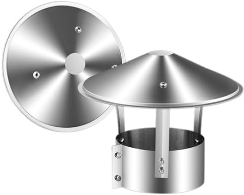 Chapeau de Cheminée en Acier Inoxydable Couvercle de Cheminée Ventilation Extérieur Capuchon de Pluie pour Tuyau de Poêle 75-315mm Chapeau conduit de fumée(315mm/12.4in)