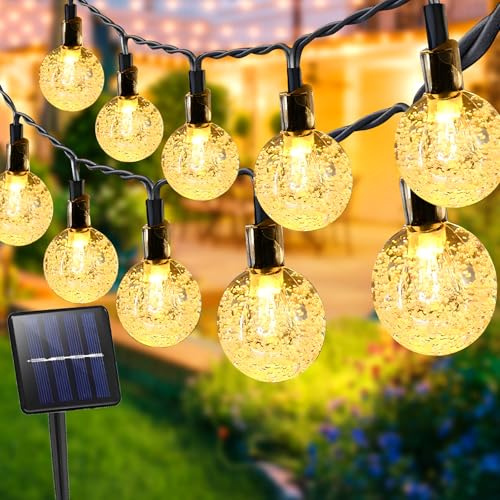 JEDWKFA Guirnaldas Luces Exterior Solar, Guirnalda Luces Solar, Luces Solares LED Exterior Jardin, 12M 60 LED, 8 Modos, Luces Solares Exterior, Para Jardines, Patios, Terrazas, Fiestas