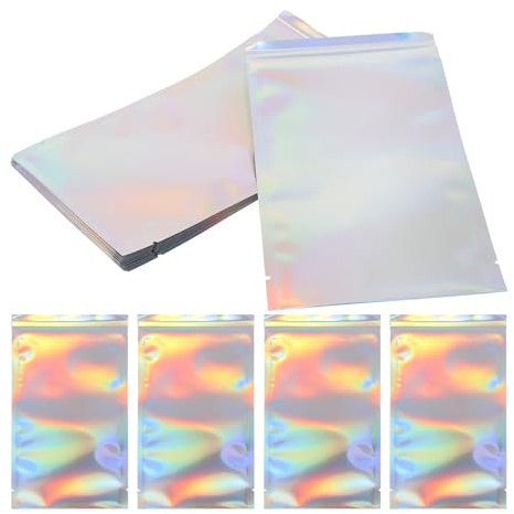 TOMETURE Opp Beutel Wiederverschließbar mit Holografischem Design 20 Selbstklebende Stilvoll und Praktisch für Partyartikel und Gastgeschenke Beim Junggesellinnenabschied