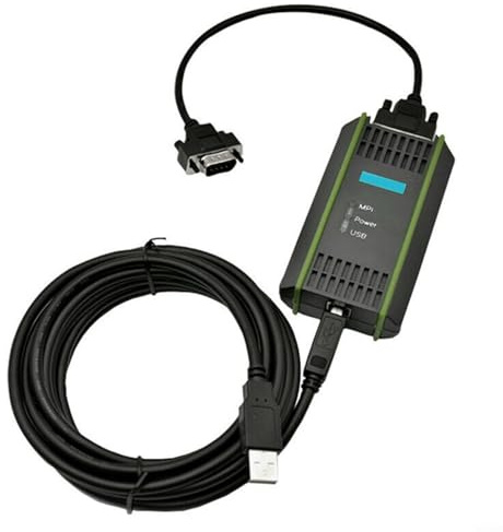 Alanmoship Cable de programación MPI USB para Siemens S7-200/300/400 PLC, adaptador RS485 con protección contra sobretensiones, herramienta de transferencia de datos de automatización industrial