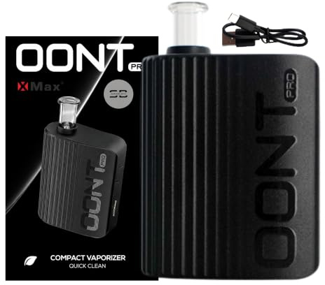 XMAX OONT Pro Dry Herb Vaporizer [Black] - No Nicotine | USB-C Charging, 1500mAh Battery, 20s Fast Heat Up, 3/5min Session, 5 LED Lights/Temperature Settings, Ceramic Heating Element