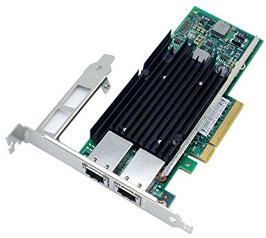 Jeirdus Tarjeta de red Ethernet de 10 GB PCI-E x8 Intel Chip X540-T2 Dual RJ45 Puerto Servidor LAN Controller Adaptador NIC