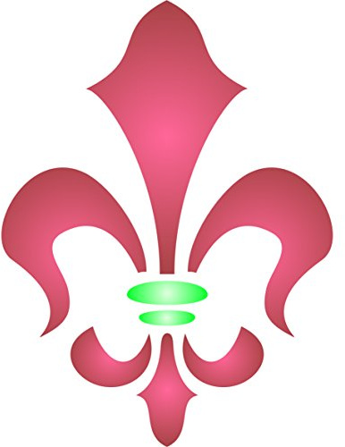 Stencil Company - Schablone mit Fleur De Lis – 11,5 x 15 cm – wiederverwendbare Schablone für Iris, Schwert Lilie, Fleur-de-LYS
