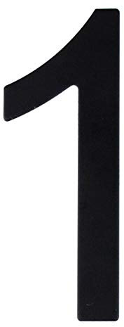 Numero civico in acciaio inox nero opaco, adesivo, altezza 76 mm, numero civico design