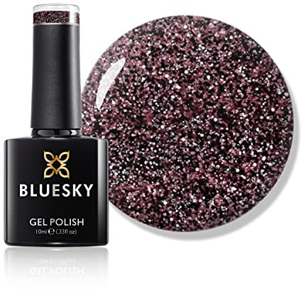 Bluesky Gel Nail Polish, Generous, Aw19, Pink Glitter, Long Lasting, Chip Resistant, 10 ml (Requires Drying Under UV LED Lamp)