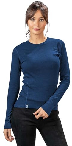 ALPIN LOACKER 100 Merino Langarmshirt Damen 230g/m2 I Feinste Merinowolle Unterwäsche I Langarm Wandershirt für Outdoor und Sport